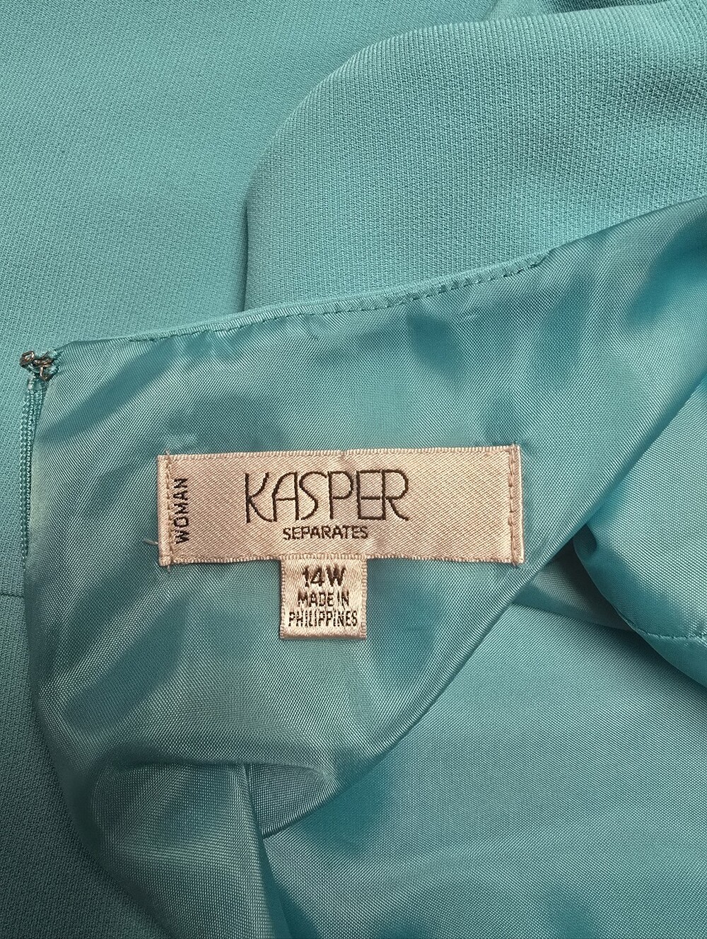 Kasper Teal Sleeveless Sheath Dress 14W - Picture 2 of 4